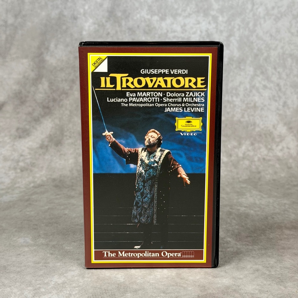 Verdi Il Trovatore VHS Pavarotti Marton Levine Metropolitan Opera Orchestra